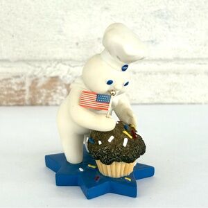 Patriotic Doughboy Figurine with Cupcake